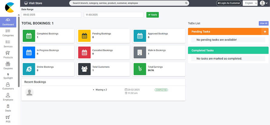 pos software dashboard